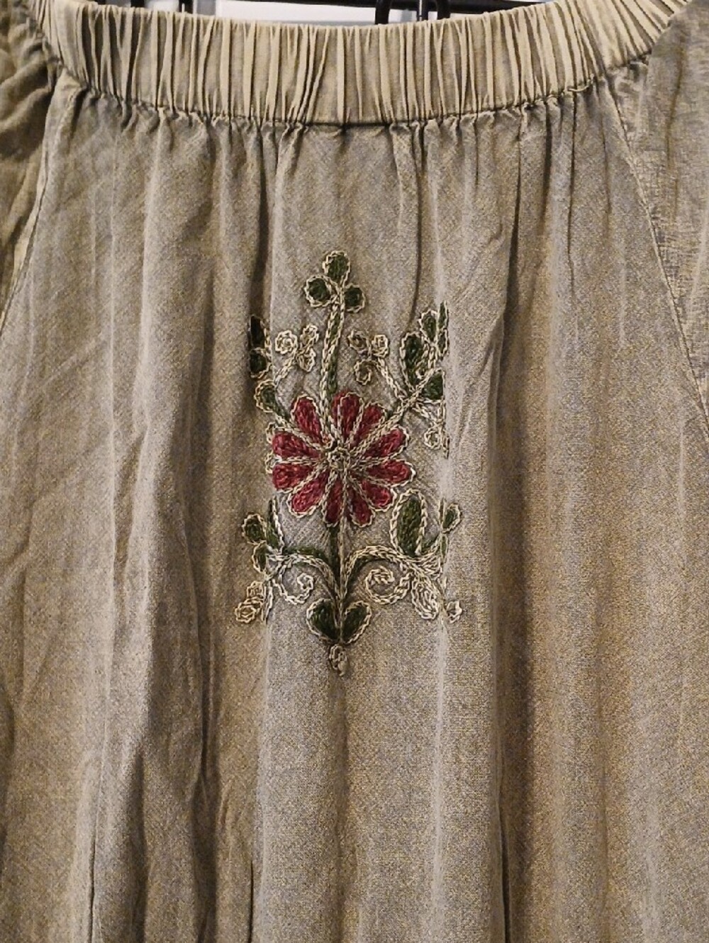 Boho Midi Dress in Olive Green - Picture 9 of 14